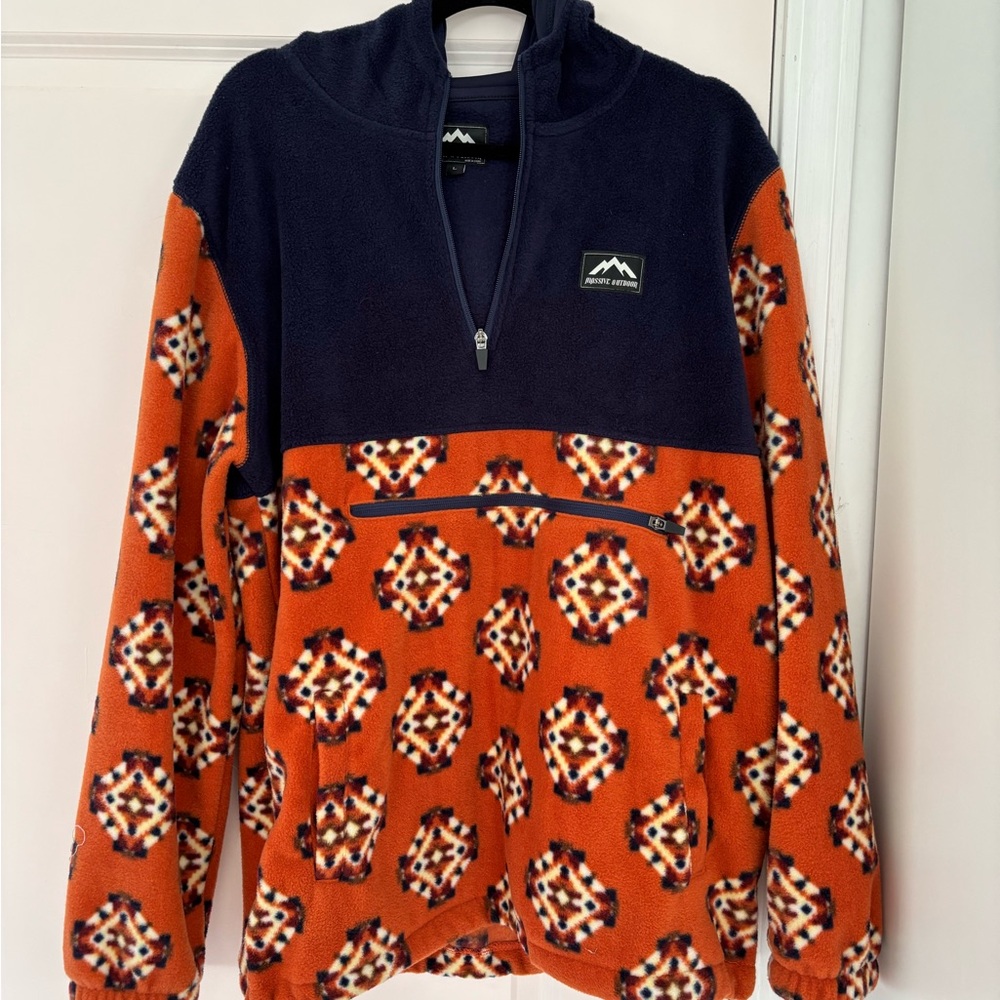 Fleece Jacket - Orange and Navy